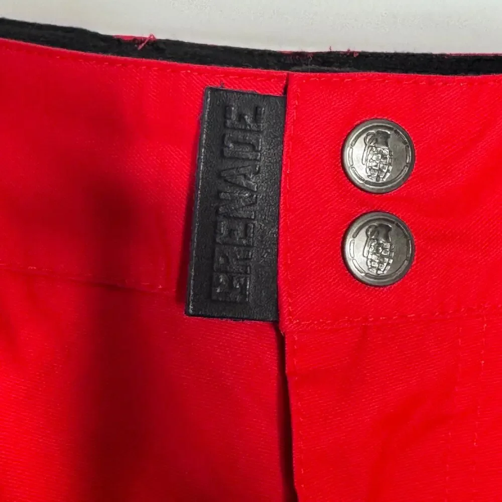 1990s Grenade Snowboard Ski Pants Red Cargo Insulated Snow Pants Medium